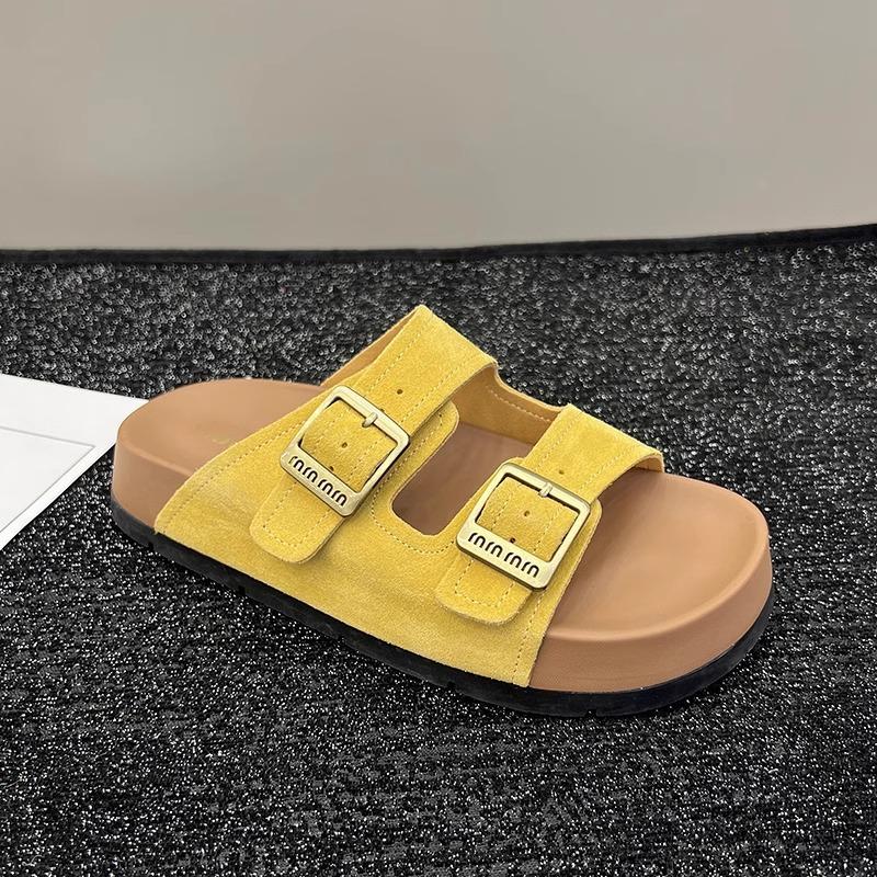 

Birkencool slippers women s summer outer wear with skirt 2025 new high-end super fire seaside leisure thick bottom one-word drag 40