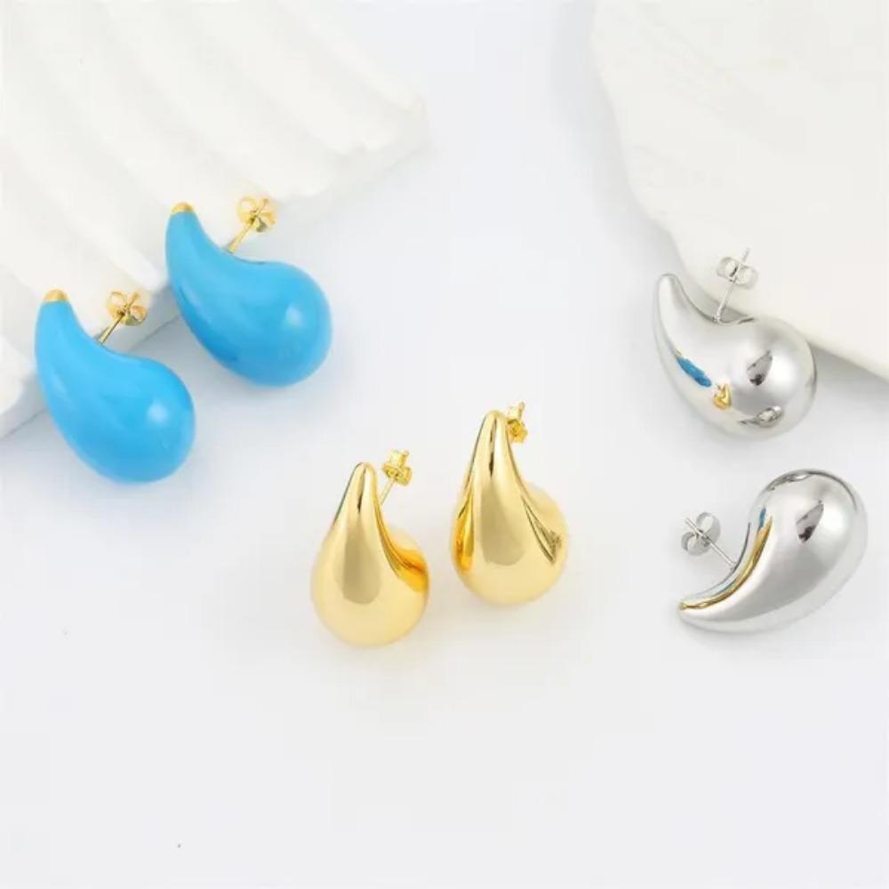 Fashion Jewelry Stainless Steel Water Drop Earrings for Women Charm Enamel Women Stud Earrings Pendientes Mujer