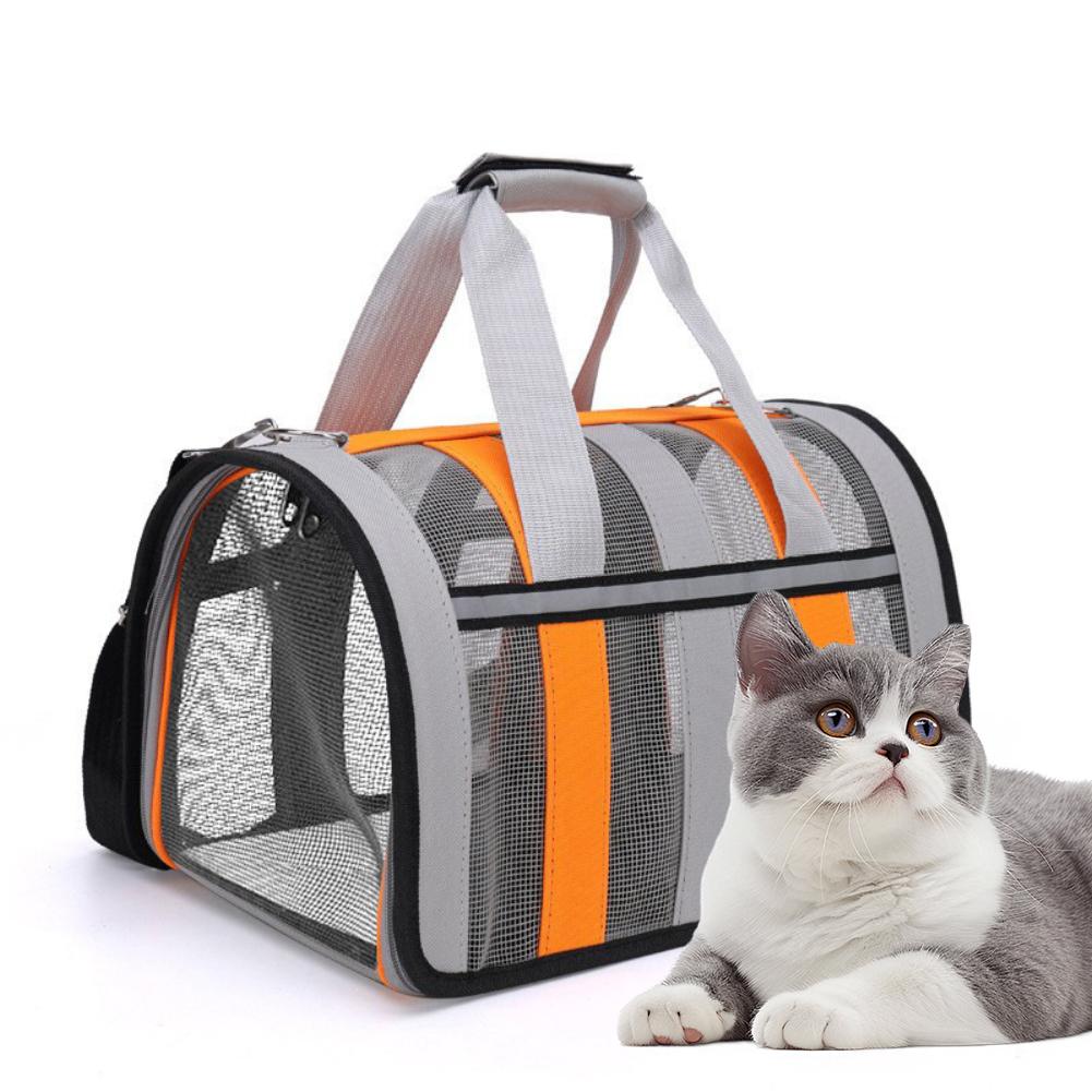 Dog Carrier Bag Soft Side Backpack Cat Pet Carriers Dog Travel Bags Breathable Cat Outing Bag Shoulder Bag