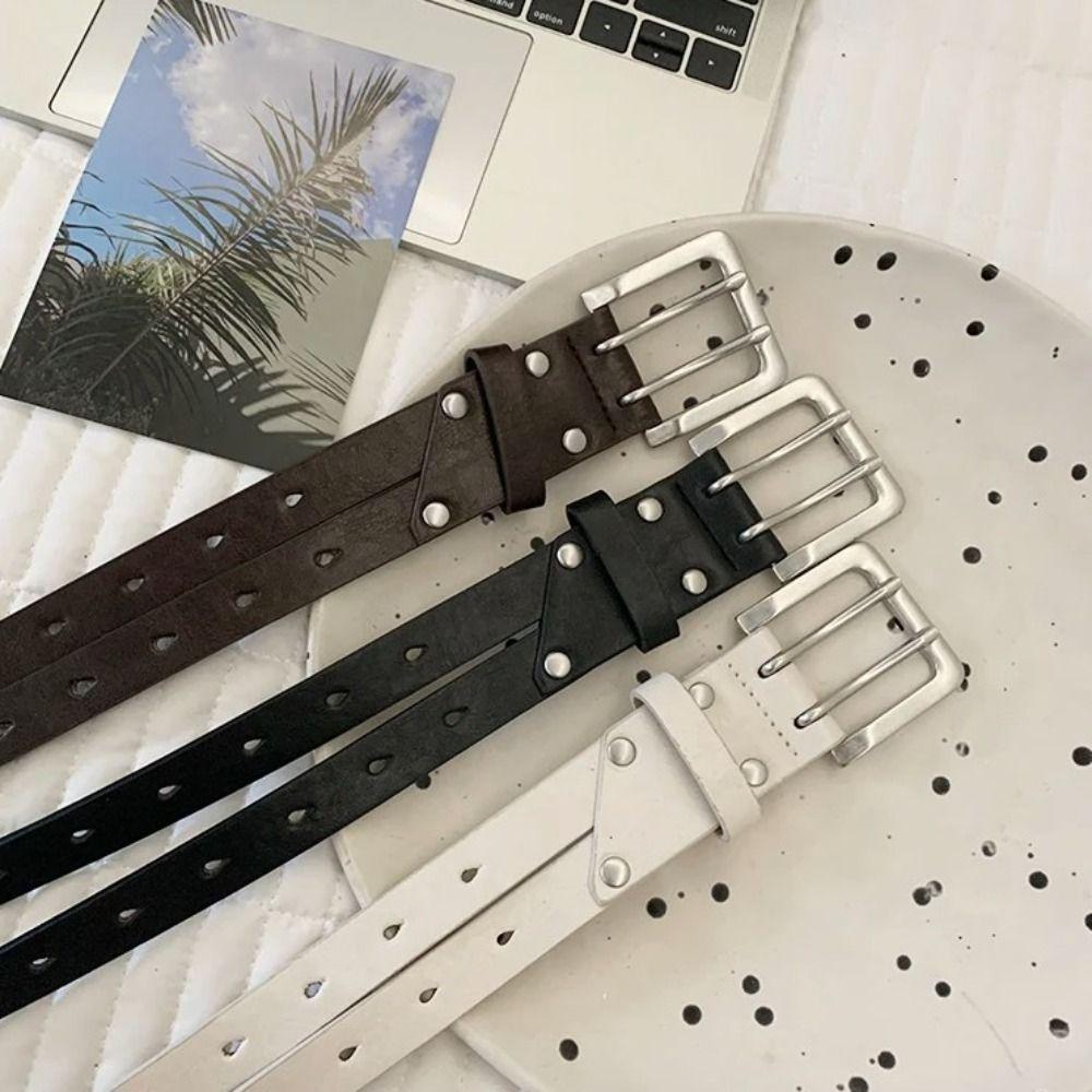 Leather Women's Belt Vintage Dress Jeans Belt American Waist Belt  Waist Accessories