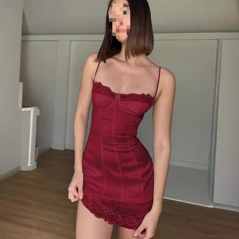 European and American Summer Women's Sexy Tight Fitting Backless Camisole Dress