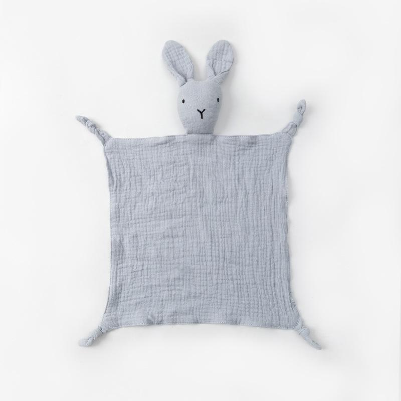 

Дитяча ковдра-обіймашка зі 100% бавовни та лялька-кролик - компаньйон для сну