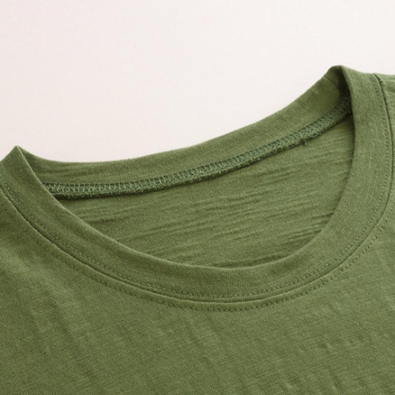 Shop   Women Loose FiT Slub CoTTon Round T shirT musTard Dai Wsh 1549