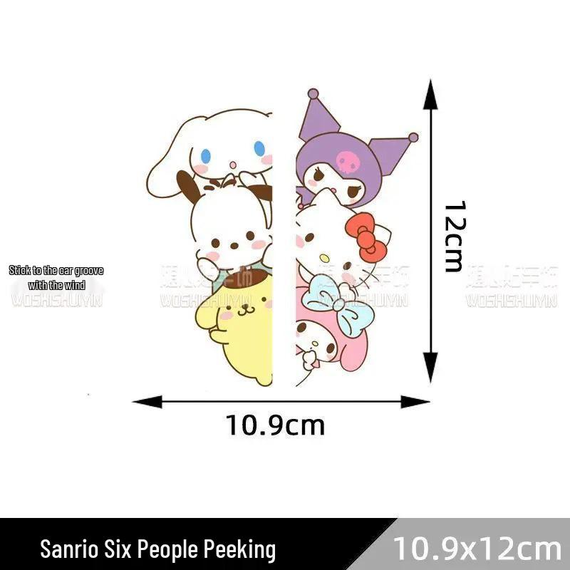 Cartoon Cute Car Stickers: Kuromi, Pochacco & Cinnamoroll Scratch Cover for Electric Motorcycles