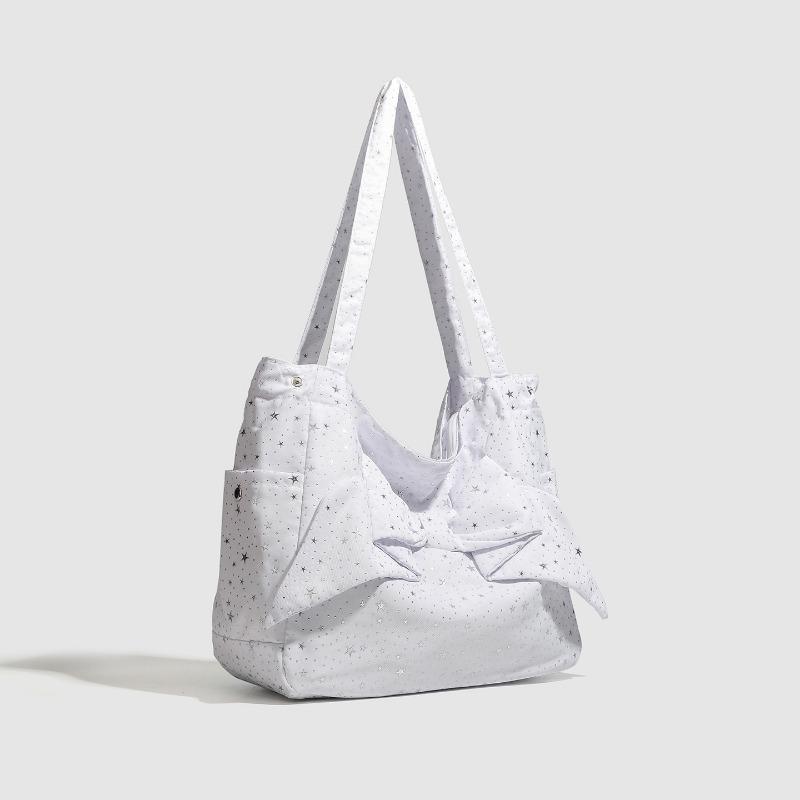 

Сумка на одно плечо, Нишевая сумка с бантом, Повседневная и универсальная, Сумка-тоут большой вместимости белый