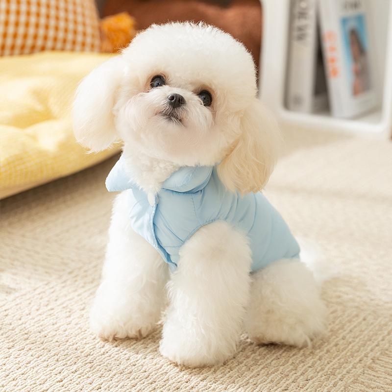 Autumn and Winter Pet Clothes Cloud Circles Sleeveless Down Vest Windproof Warm Cotton Coat Small and Medium Dog Clothes