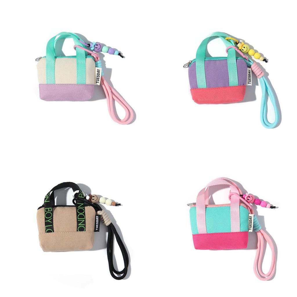 Street Style Multicolor Spliced Mini Key Organizer With Durable Material For Men And Women