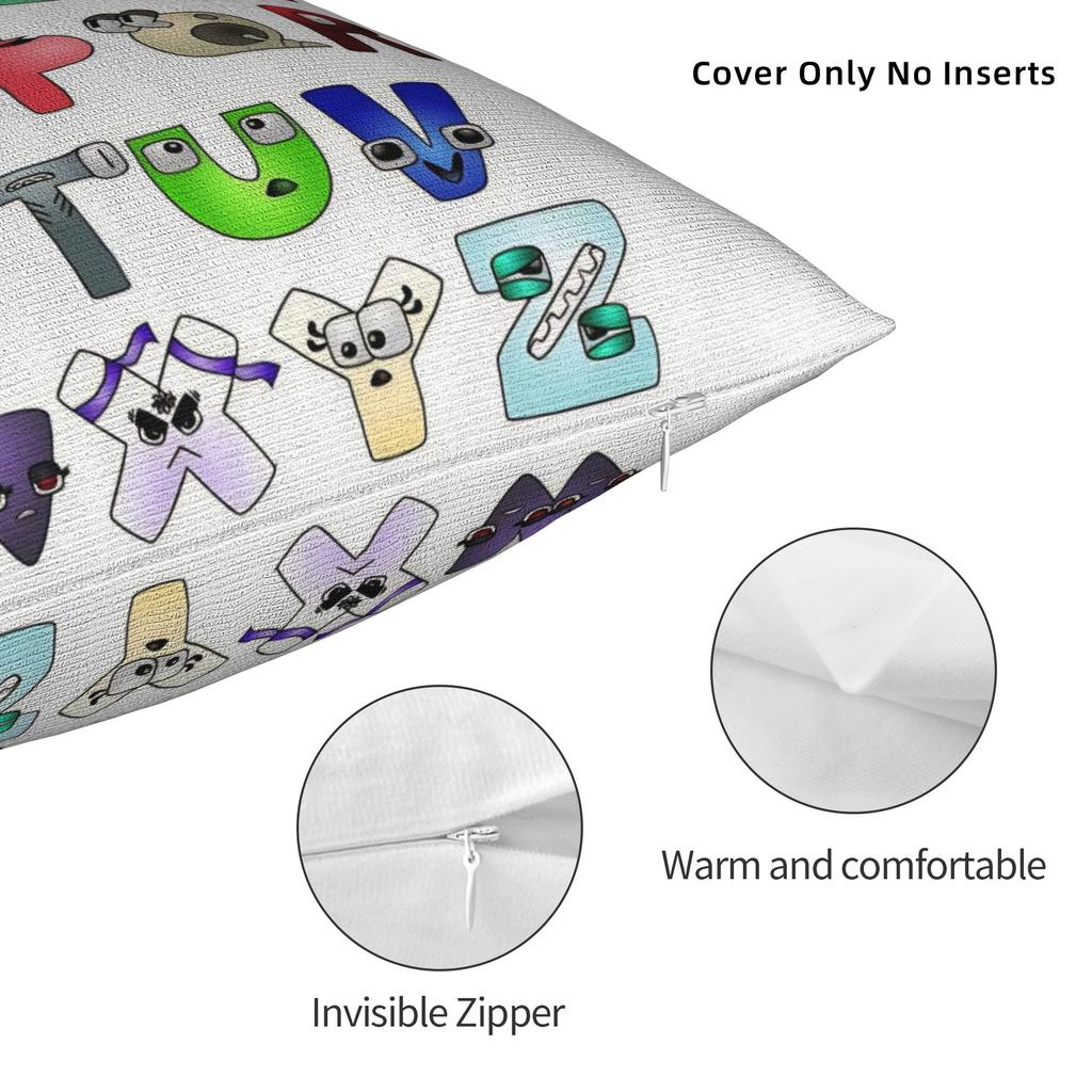 Printing Alphabets English Cartoon Lores Pillowcase Cushion Cover Decorations Villain Letters Pillow Case Cover Car Wholesale