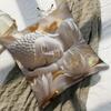 Buddha And For Lotus Print Pillowcase, Soft And Smooth-Touch Polyester Short Plush Fabric, Single-Sided Printed Pattern,