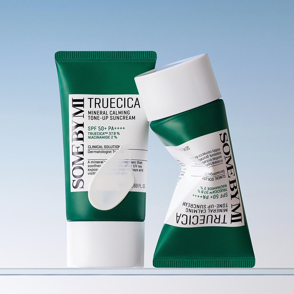 SOME BY MI Truecica Mineral Calming Tone Up Suncream SPF50+ PA++++ – Brightening & Soothing, Korean