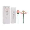 Dustproof Flower Proposal Ring Box Elegant Pink Auto Blooming Jewelry Box Waterproof Red Rose Ring Box Valentine's Day