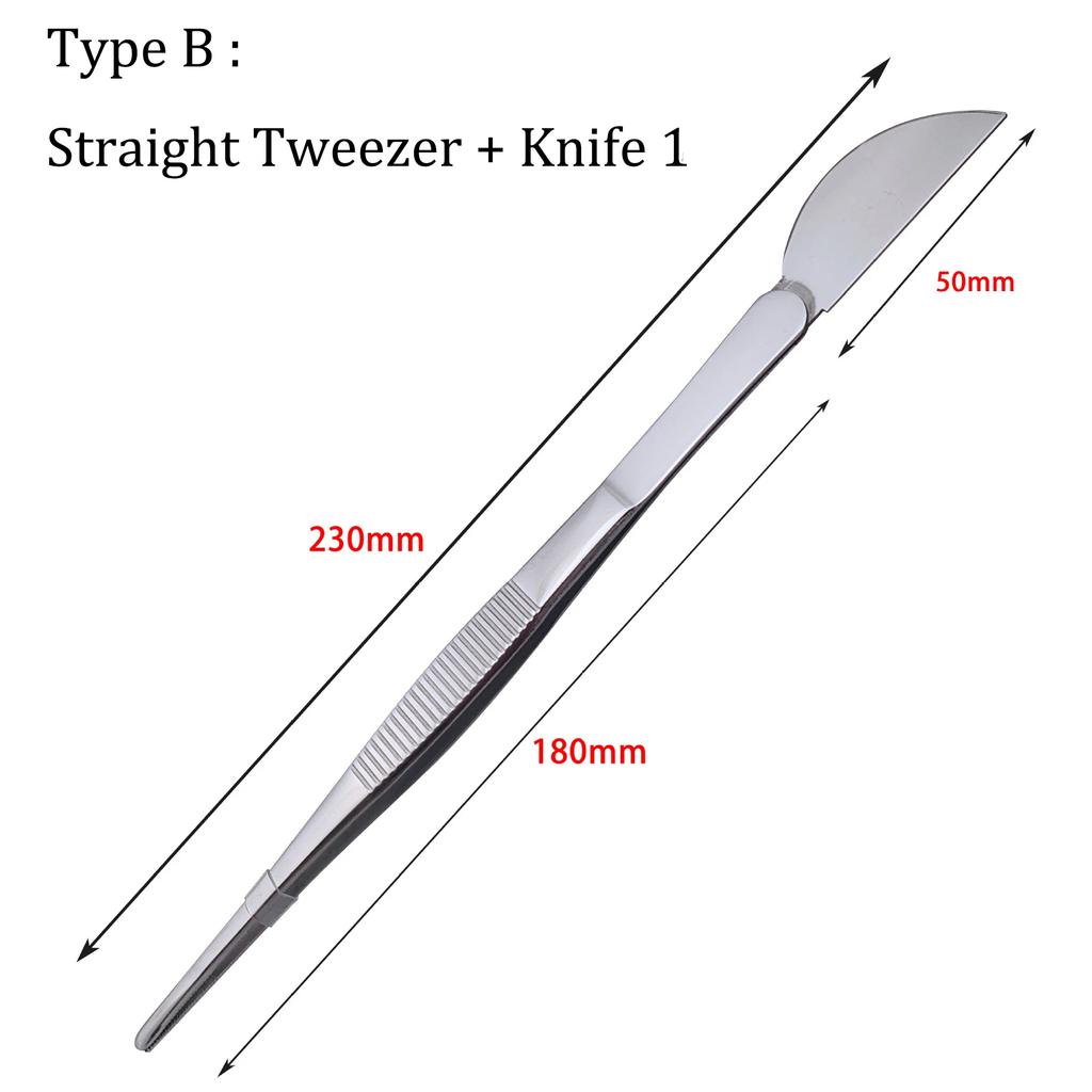 2-in-1  304 Stainless Steel Root Rake with Bonsai Tweezers with Ergonomical Handle Soil Farming Tool for Succulents Crafting
