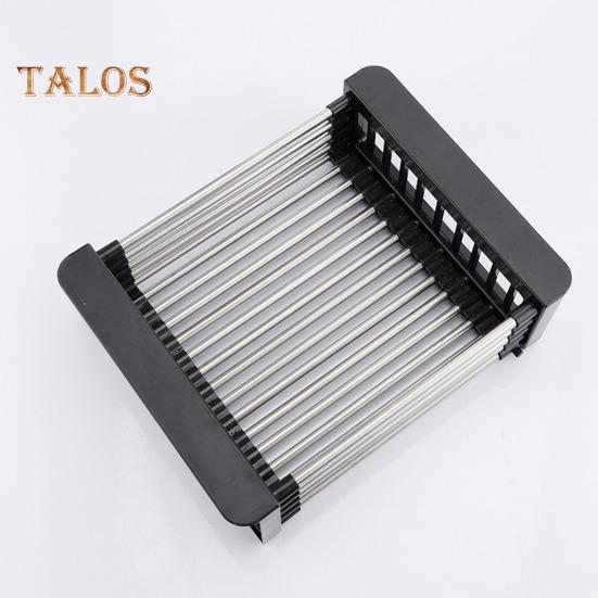 Stainless Steel Drain Rack Retractable Design Large Capacity Rust-Proof Corrosion Resistant Kitchen Sink Hollow Drain Rack Organizer