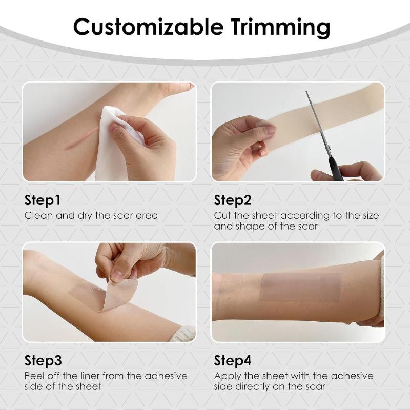 1/2/3Pcs 4cm Wide X1.5m Long Silicone Scar Management Skin Thicken Patch Tape Hypoallergenic Nursing Supplies for Scar Treatment