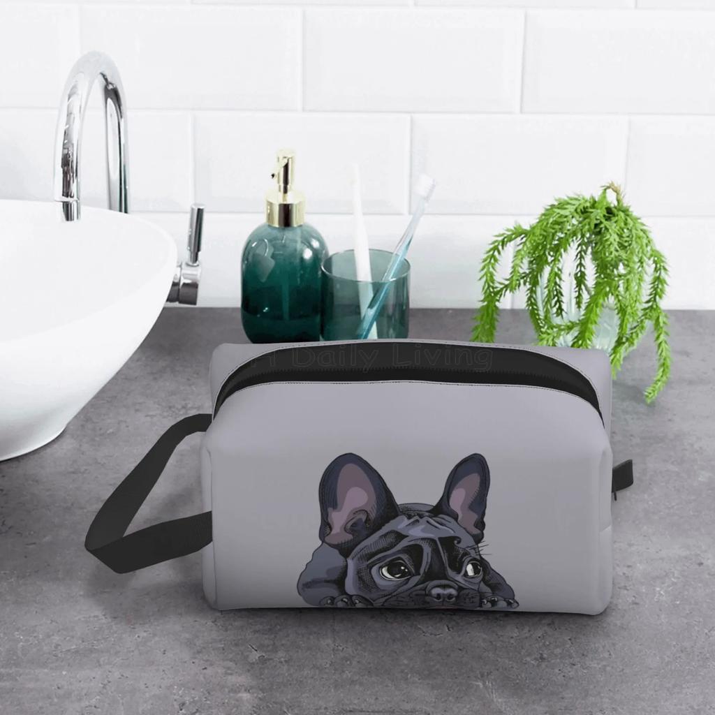 Cute French Bulldog Art Travel Storage Bags Portable Large Capacity Cosmetic Bag for Men Women Multifunctional Makeup Bag