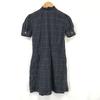 RALPH LAUREN Short Sleeve Frill Shirt Dress Teen 16 Adult XS-S Navy Check Mini Length Spring Summer(USED)