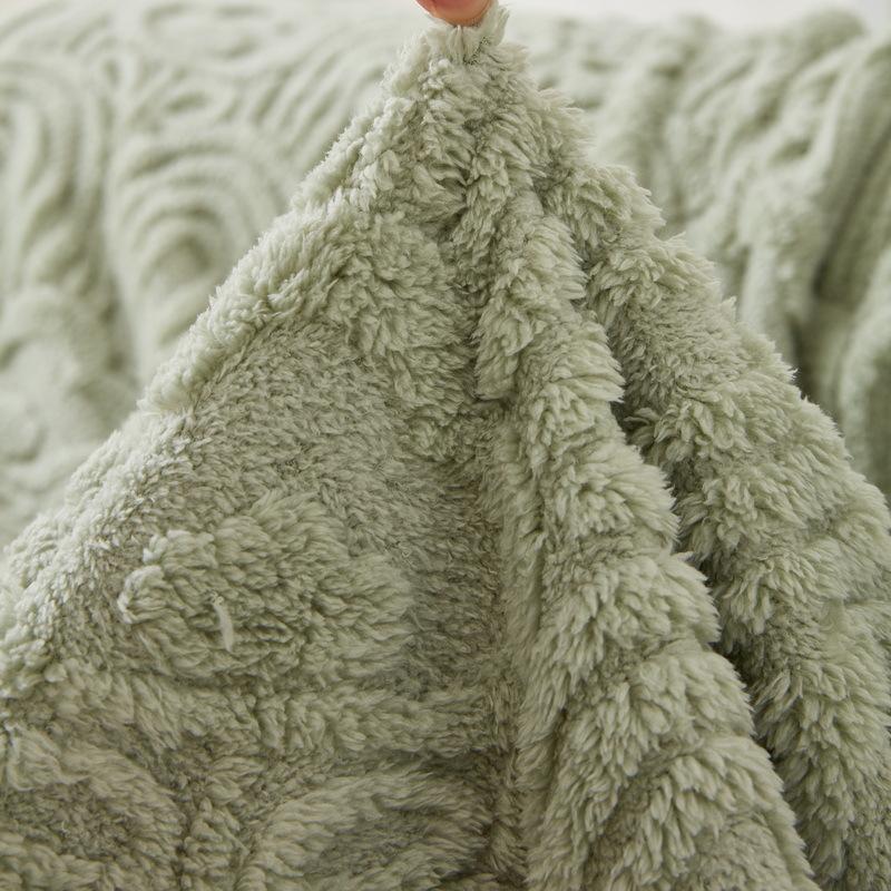 Plush Sofa Towel Solid Color Arch Non-Slip Sofa Towel Universal Living Room Sofa Towel Dust-Proof Decora Full Wrap Cover Cloth