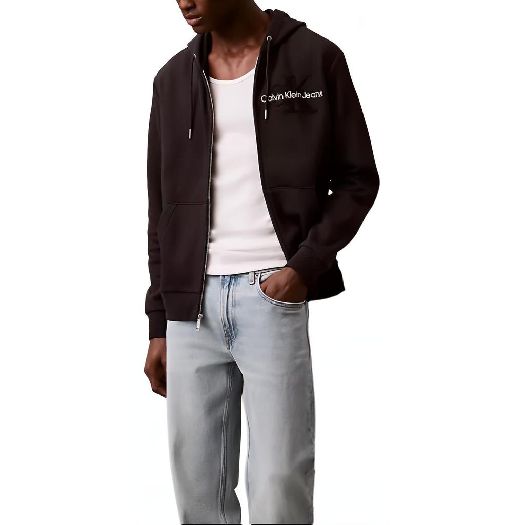 Calvin Klein Minimalist Comfortable Versatile Hooded Long Sleeve Sweatshirt Men Sweatshirt Black 40EM241-001