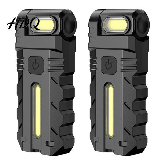 Outdoor Flashlight 1/2/3Pcs 180 Degrees Rotating Head Magnetic Dual Beam LED Degree Swivel Work Light USB Rechargeable Pocket-Size Camping EDC Lamp