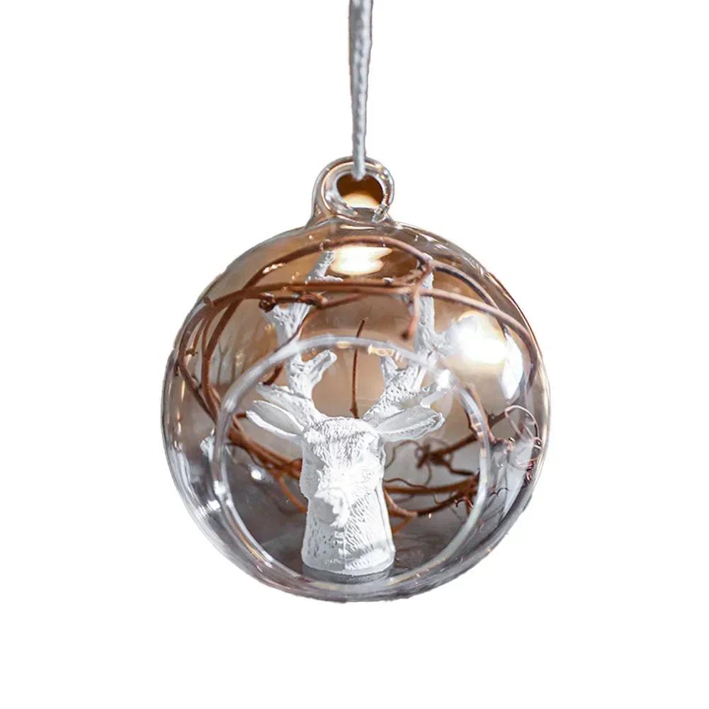 Weihnachtskugeln aus Glas Transparent Klein Anhänger Szenenkugel Weihnachtsschmuck Weihnachtsdekorationen Adornos De Navidad Zuhause
