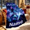Custom Name Personalized Kpop Demon Hunter Print Blanket, Home Decor, Bedroom, Sofa, Camping, Couch, Gifts for Birthday Christmas