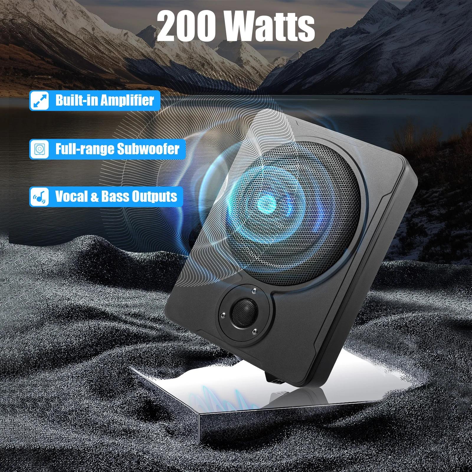 

8-дюймовая низкопрофильная активная сабвуферная система с корпусами и боксами, активный сабвуфер под сиденье, скрытый автомобильный сабвуфер для грузовика 8