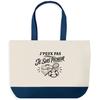 Sac De Courses - PLANETEE - Grand Sac Cabas Fond Bleu - Coton 170 G/m² - 45x40x15 Cm (27 L) - Impression DTG