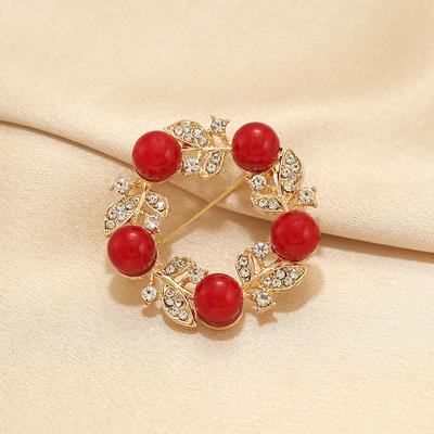 Runde Brosche Hochwertige Damenbrosche Brosche Perlen Anzug Leichter Luxus Nische Leichter Luxus Einfaches Accessoire Anzug
