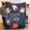 Dungeons & Kitties 2D Flat Pattern Flannel Blanket High Quality All Seasons Warmth and Comfort Perfect for Christmas Gifts.SMT0917207