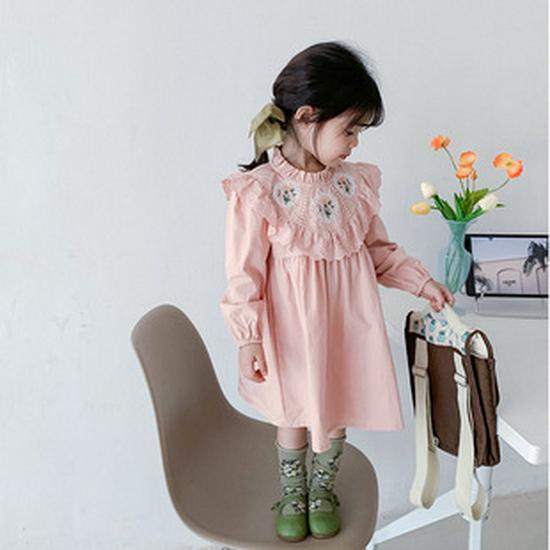 Korean Girls' Heart Cut-Out Floral Cotton Dress - Summer 2026 Collection