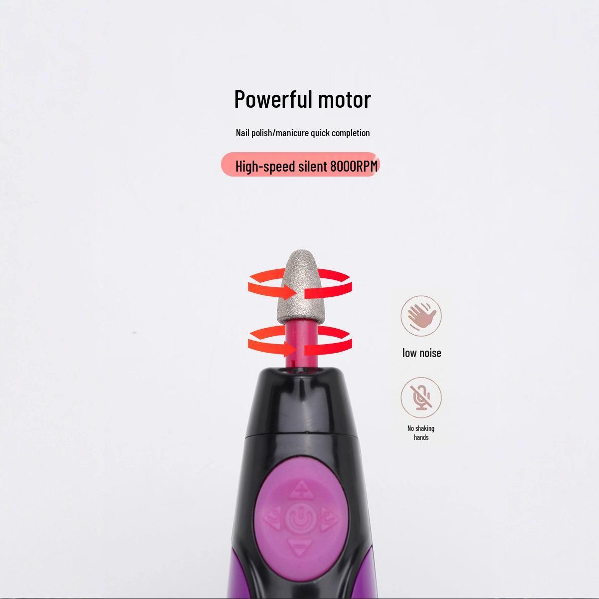 

Portable Electric Nail File & Grinder Manicure Set 145*35 mm Яскраво-рожевий/чорний