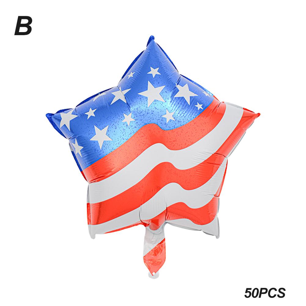 

100/50pcs 4th of July Balloons American Flag Star Balloons Red White Blue Foil Balloon USA Balloon Independence Day Party Decor Other
