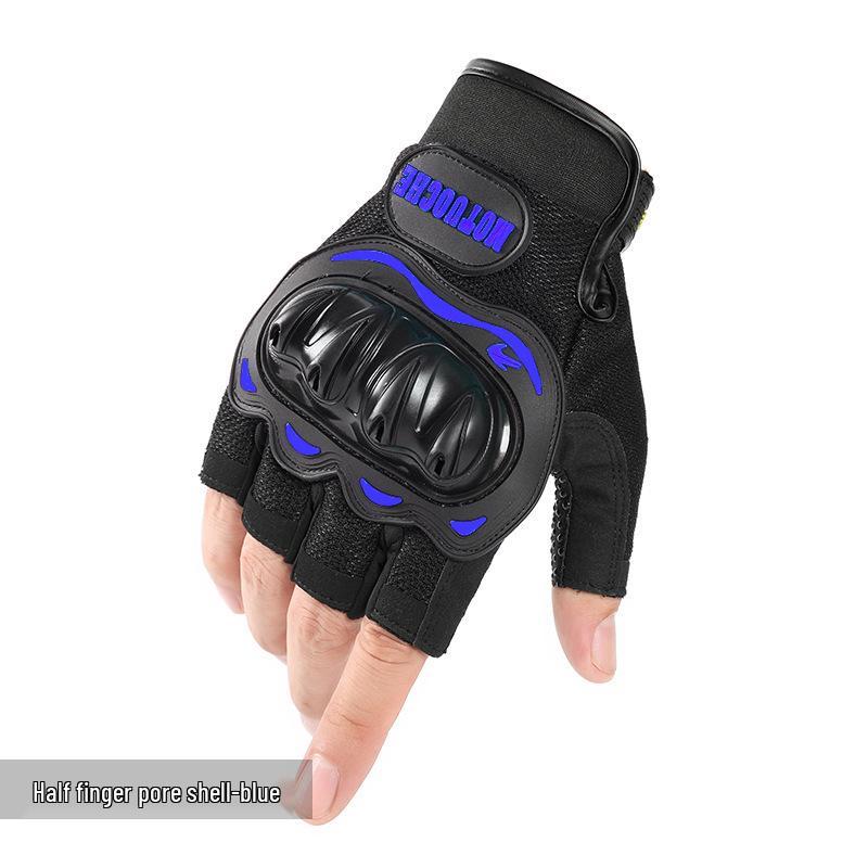 Unisex Four-Season Motorcycle Half-Finger Tactical Gloves - Off-Road, Anti-Slip, Hard Shell Protection
