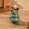 6pcs Resin Christmas Decor Set Mini Xmas Tree, Santa Snowman Figurines for Desk and Shelf Display Perfect Holiday Gift for Home, Office, and Party