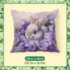 Purple Flower Rabbit Pillowcase Printed Polyester 40/45/50Cm Throw Pillowcover Decorative Sofa Cushion Pillowslip Home Decor