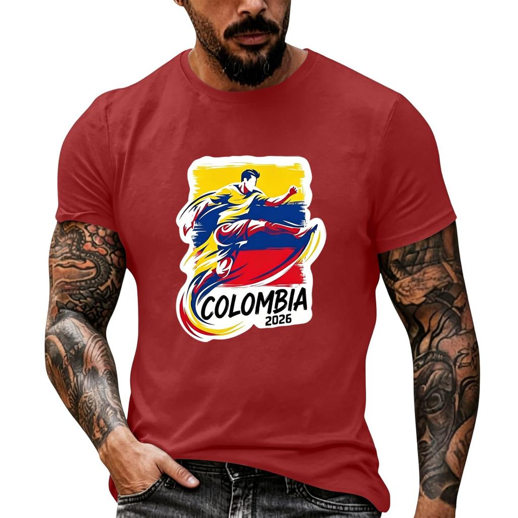 Men's Short Sleeve Graphic T Shirt Casual Crew Neck Cotton Tee Lightweight Comfortable Fit for Everyday Wear