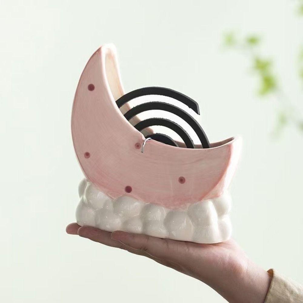 Ceramic Mosquito Coil Rack Light Luxury Incense Holder Heat-Resistant Aromatherapy Burner  Bedroom