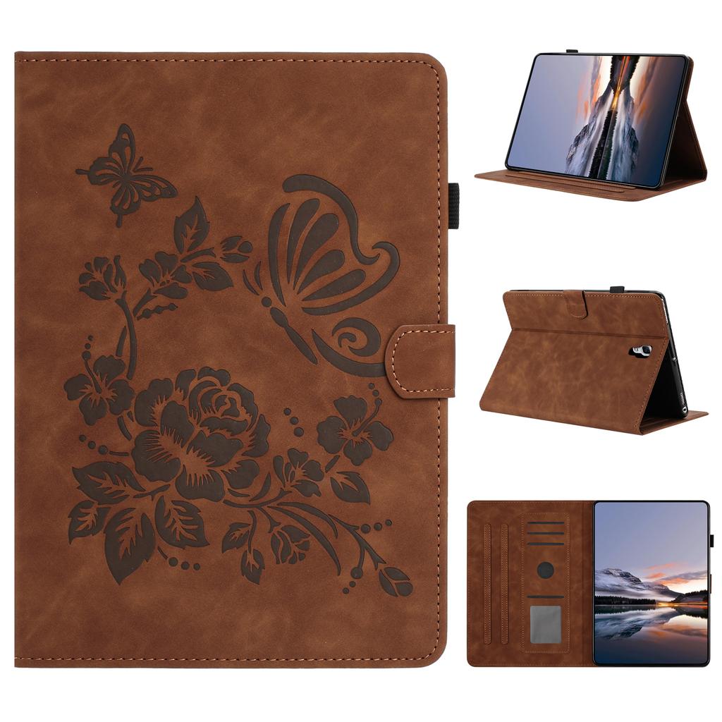 For Samsung Galaxy Tab A 10.5 (2018) Case Card Holder Stand Butterfly Floral Imprinted Leather Tablet Cover