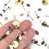 100-200pcs/lot Metal Blank Post Earring Studs Base Pins With Earring Plug Earring Base Tray For Jewelry Making DIY Earring
