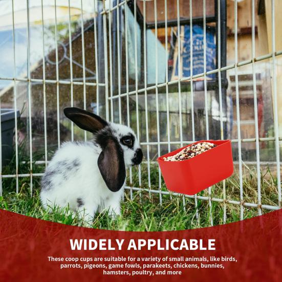 5 Pcs Chicken Cage Cups Bird Hanging Feeders Poultry Water Bowls with Hook Food Bowls for Bunny Pigeon Small Animals