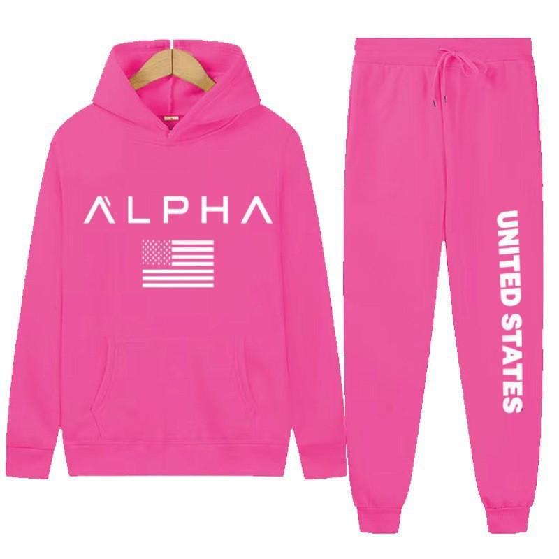 New letter printing two-piece hooded sweater autumn and winter men's casual sports hoodie men's