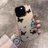 English Ink Dot Butterfly Is Suitable for Apple iPhone16/17Pro Mobile Phone Case 14 Color Silver 15 Matte 12 Silver 13/x