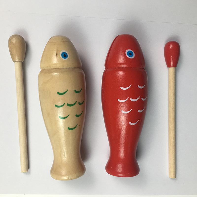 Handschlaginstrument Fischspielzeug aus Holz, pädagogisches multifunktionales Schlagspielzeug in Fischform