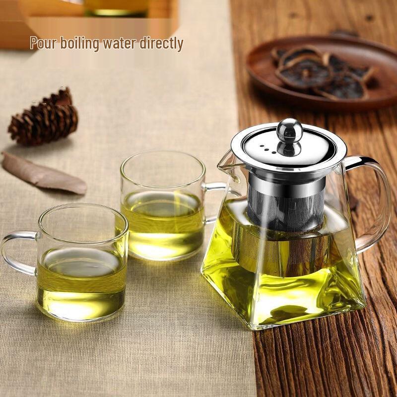 Chinese Style Automatic Water Dispensing Glass Teapot Tea Set