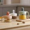 Household Seasoning Jar with Lids Spoon Pepper Organizer Glass Can Kitchen