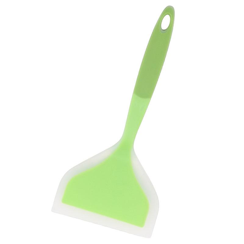 

Многоцелевые антипригарные кухонные принадлежности - силиконовая лопатка для яиц, широкая лопатка для блинов и лопатка для яиц для готовки и выпечки зелёный
