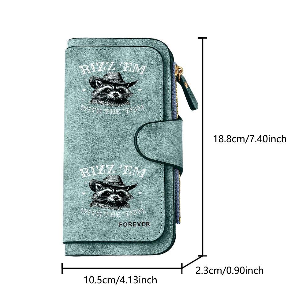 Denim Raccoon Long Zipper Wallet, Large Capacity Card Holder, Unisex Clutch Bag, Fashionable Zipper Coin Purse, Suitable for Daily Use, A Great Gift