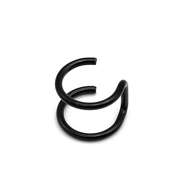 Nye Populære 1 stk Rustfritt Stål Smertefrie Øreklemmer Øredobber For Menn /Kvinner Punk Svart Ikke-Piercing Falske Øredobber Smykker Gaver