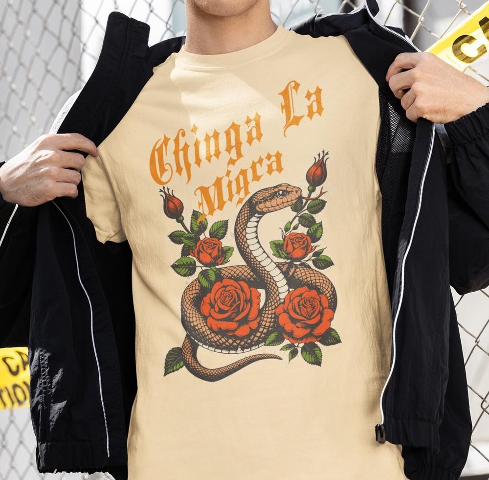 Comfort Colors Chinga La Migra Snake Shirt Anti-Ice Shirt Latino Rights Protest