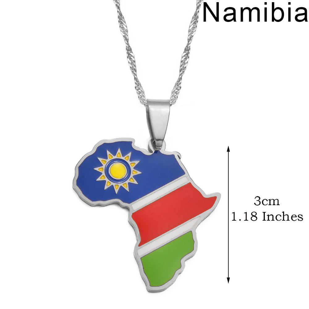 Anniyo 3CM Hip-hop Africa Map Pendant Necklace Jewelry Eritrea,Gambia,Guinea,Congo,Tunisia,Benin,Libay,Namibia,Chad,Botswana
